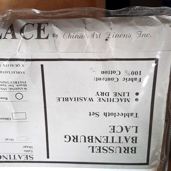 White Table Cloth Battenburg Lace Vintage NIB Oblong - Picture 9 of 10